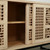 79" Long Lilys Lattice Buffet 3 Sliding Doors with Iron Stand Natural Wood Tone