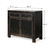 Side Table with Two Drawers Distressed Black 39x18x35H