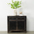 Side Table with Two Drawers Distressed Black 39x18x35H
