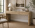 66" Long Waterfall Desk with Three Drawers Weathered Neutral 66x20x30H