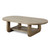 Walnut wood oval coffee table with storage neutral wood tone 68x32x18H