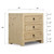 Nightstand with three drawers weathered natural 24x18x26H Nightstand with three drawers weathered natural 24x18x26H