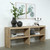 Approx. 87" Long Waterfall Console with Double Shelves Weathered Natural