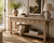 90" Long Console Table with 4 Drawers Weathered Natural 91X18X34H