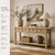 90" Long Console Table with 4 Drawers Weathered Natural