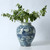 Approx. 11" High Blue and White Jar with Flower Motif