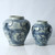 Approx. 11" High Blue and White Jar with Flower Motif