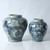 Approx. 11" High Blue and White Jar with Flower Motif