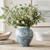 Approx. 11" High Blue and White Jar with Flower Motif