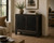 Two Doors Cabinet Distressed Black 39x18x35H