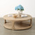 48 Inches Round Rimini Coffee Table with Storage Weathered Natural