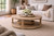 48 Inches Round Rimini Coffee Table with Storage Weathered Natural