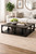 Ming Arched Square Coffee Table Distressed Black 49x49x16H