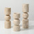 Natural Travertine Stone Candle Holders Set of Three 8"/10" /11.8" High