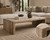 Approx.60 Inches Rustic Vintage Waterfall Coffee Table Weathered Natural