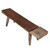 Approx. 68" Long 13.8" Deep 19.7" High Live Edge Vintage Bench with Leather Cushion Warm Wood Tone Approx. 68" Long 13.8" Deep 19.7" High Live Edge Vintage Bench with Leather Cushion Warm Wood Tone
