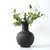Approx.16" Charcoal Gray Pottery Vase with Globular Shape (5.9" opening)