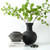 Approx.16" Charcoal Gray Pottery Vase with Globular Shape (5.9" opening)