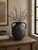 Approx. 14" High Charcoal Gray Pottery Vase with Two Decorative Handles (6.3" opening)