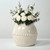 Approx. 11" High Off White Ceramic Vase with Lace Decoration (6.3" Opening)