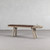 Approx. 68" Long 10" Deep 20" High Live Edge Vintage Bench with Leather Cushion Neutral Wood Tone
