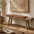 Approx. 68" Long 10" Deep 20" High Live Edge Vintage Bench with Leather Cushion Neutral Wood Tone