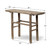 Approx. 41" Wide 13" Deep Antique Console Table Elmwood Rustic Neutral Wood Tone