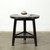 25 Inches Round Side Table with Shelf Distressed Black