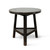 25 Inches Round Side Table with Shelf Distressed Black