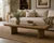 63 Inches Wide Live Edge Beam Coffee Table Weathered Natural Brown