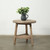 25 Inches Round Side Table with Shelf Weathered Natural with Distressed Gray Accents