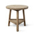 25 Inches Round Side Table with Shelf Weathered Natural with Distressed Gray Accents