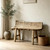 Approx. 43 " long, 14.6" deep, live-edge vintage bench, weathered natural