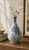 Approx.13 Inches High Blue and White Bottle with Flower and Leaf Motif