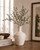 Approx. 9" Off White Glazed Ceramic Vase with Two Decorative Handles(2.8" Opening)