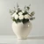 Approx. 13 Inches High Off-White Glazed Ceramic Vase Tapered Down