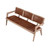 Mid-Century Woven Leather Arm Bench Weathered Natural