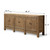 Approx. 86 Inches Long Vintage Sideboard with Six Doors Warm Wood Tone
