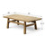 Vintage Coffee Table 52Wx30Dx18.5H Walnut Wood Top Weathered Natural