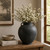 14 Inches High Earthy Gray Vase with Two Decorative Handles