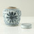 Approx.6 Inches Subtle Blue and White Round Jar with Floral Motif