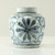 Approx.6 Inches Subtle Blue and White Round Jar with Floral Motif