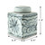 Approx.8 Inches Subtle Blue and White Square Jar with Floral Motif