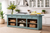Approx. 92" Wide Three Drawers Counter Table Distressed Blue