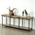 Vintage Iron-Strapped Door Console Table with Storage Shelf