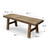Vintage noodle bench 46.1 inches wide 14.6 inches deep weathered natural