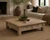 Four Drawers Coffee Table with Rattan Top Weathered Gray