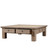 Four Drawers Coffee Table with Rattan Top Weathered Gray