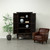 72" High Antique A-Shaped Cabinet with Two Drawers Distressed Black