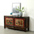 Antique sideboard with 2 doors 62.2x17.7x32.7H original polychromy